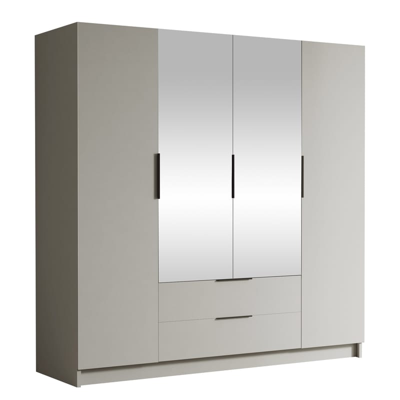 Kelros Garderob med Spegel 200x216 cm - Beige - Förvaring - Garderober & garderobssystem