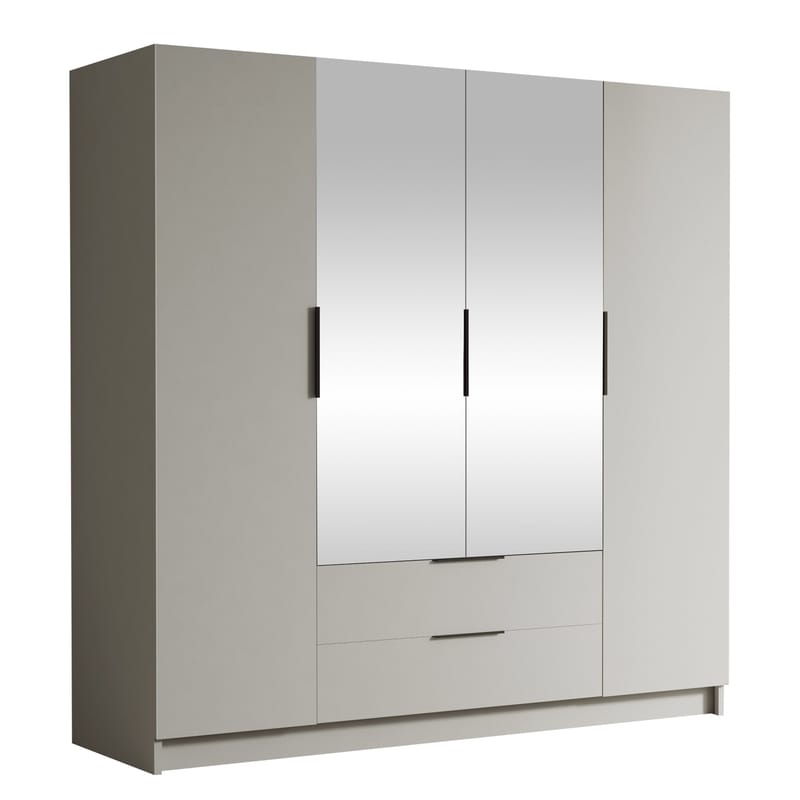 Kelros Garderob med Spegel 200x216 cm, Beige