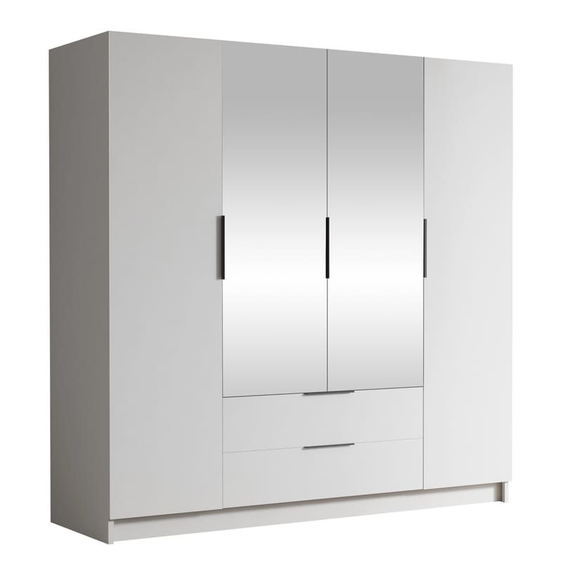 Kelros Garderob med Spegel 200x216 cm - Vit - Förvaring - Garderober & garderobssystem