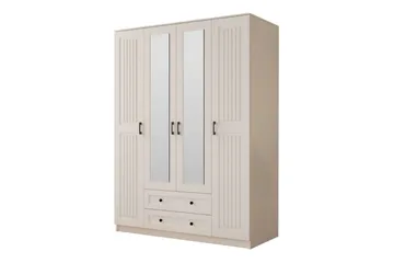 Kesra Garderobsskåp 140x184 cm - Matt Vit - Förvaring - Garderober & garderobssystem