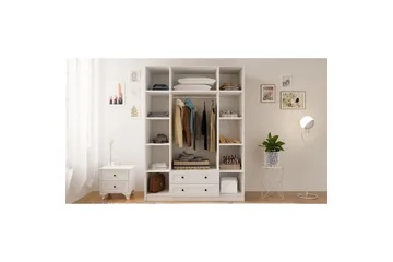 Kesra Garderobsskåp 140x184 cm - Matt Vit - Förvaring - Garderober & garderobssystem