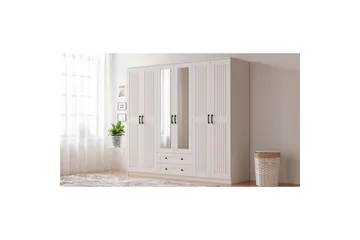 Kesra Garderobsskåp 210x184 cm - Matt Vit - Förvaring - Garderober & garderobssystem