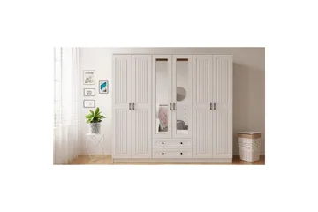 Kesra Garderobsskåp 210x184 cm - Matt Vit - Förvaring - Garderober & garderobssystem