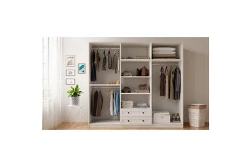 Kesra Garderobsskåp 210x184 cm - Matt Vit - Förvaring - Garderober & garderobssystem