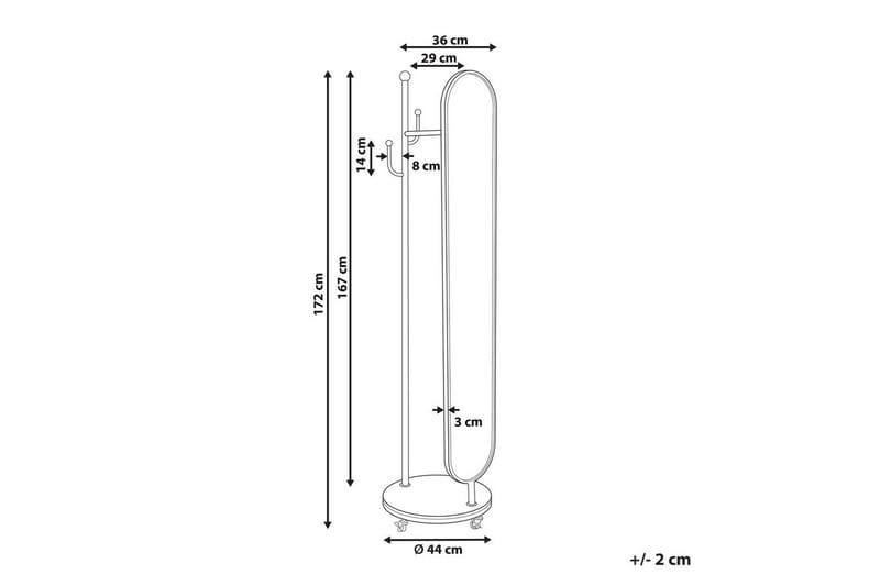 Klädhängare med spegel Lorena - Förvaring - Klädförvaring - Klädhängare - Klädställning
