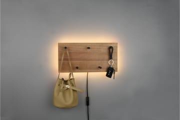 Klädhängare Samantha LED-belyst 40x20 cm Trä/Svart - Trä/Svart - Förvaring - Klädförvaring - Klädhängare - Krokar