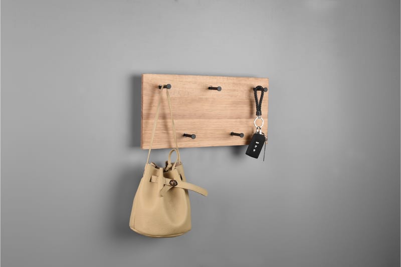 Klädhängare Samantha LED-belyst 40x20 cm Trä/Svart - Trä/Svart - Förvaring - Klädförvaring - Klädhängare - Krokar