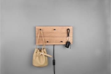Klädhängare Samantha LED-belyst 40x20 cm Trä/Svart - Trä/Svart - Förvaring - Klädförvaring - Klädhängare - Krokar