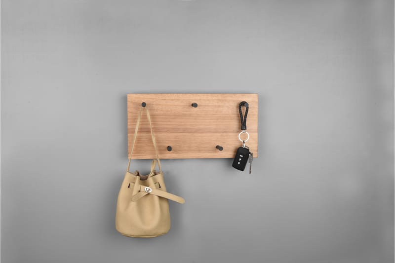Klädhängare Samantha LED-belyst 40x20 cm Trä/Svart - Trä/Svart - Förvaring - Klädförvaring - Klädhängare - Krokar