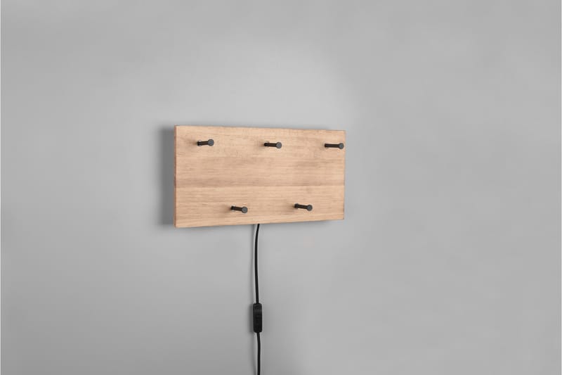 Klädhängare Samantha LED-belyst 40x20 cm Trä/Svart - Trä/Svart - Förvaring - Klädförvaring - Klädhängare - Krokar