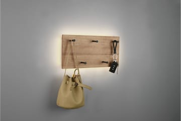 Klädhängare Samantha LED-belyst 40x20 cm Trä/Svart - Trä/Svart - Förvaring - Klädförvaring - Klädhängare - Krokar