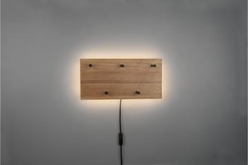 Klädhängare Samantha LED-belyst 40x20 cm Trä/Svart - Trä/Svart - Förvaring - Klädförvaring - Klädhängare - Krokar