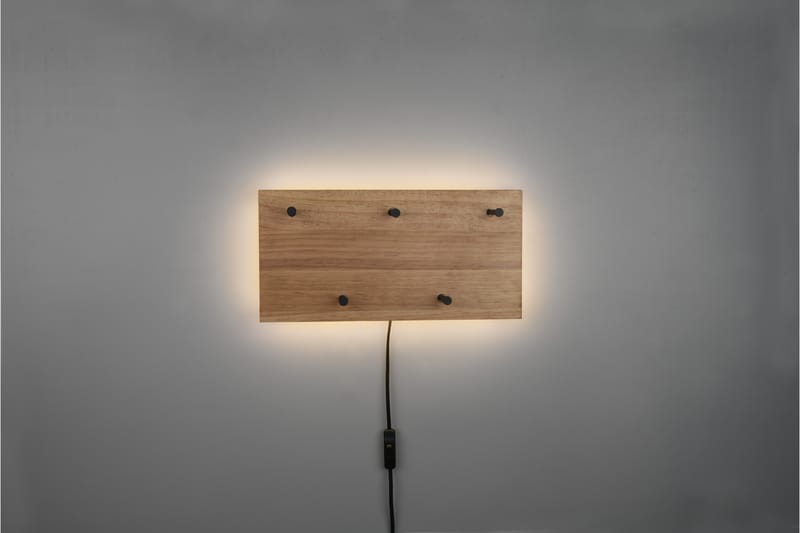 Klädhängare Samantha LED-belyst 40x20 cm Trä/Svart - Trä/Svart - Förvaring - Klädförvaring - Klädhängare - Krokar