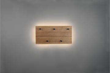 Klädhängare Samantha LED-belyst 40x20 cm Trä/Svart - Trä/Svart - Förvaring - Klädförvaring - Klädhängare - Krokar