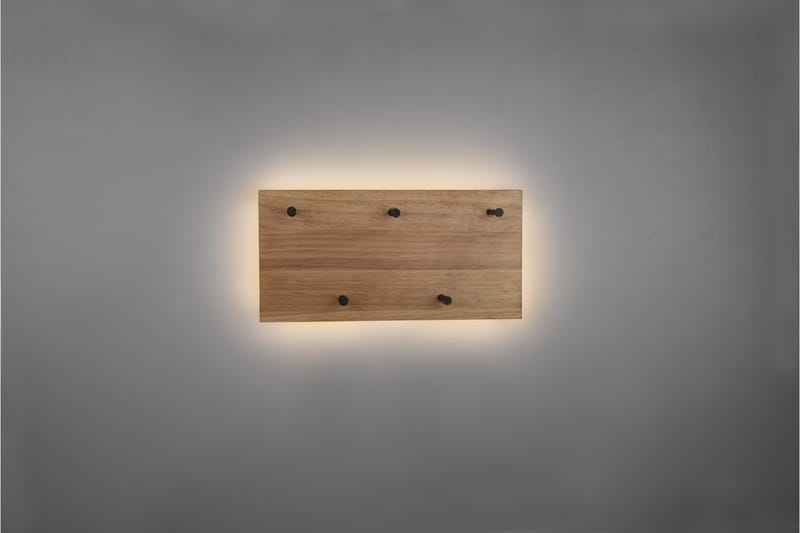 Klädhängare Samantha LED-belyst 40x20 cm Trä/Svart - Trä/Svart - Förvaring - Klädförvaring - Klädhängare - Krokar