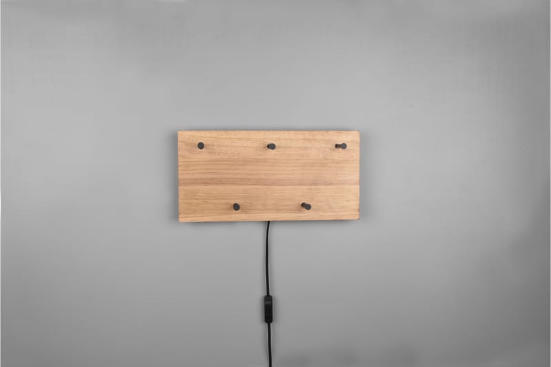 Klädhängare Samantha LED-belyst 40x20 cm Trä/Svart - Trä/Svart - Förvaring - Klädförvaring - Klädhängare - Krokar