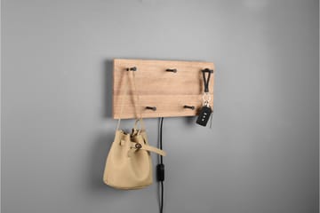 Klädhängare Samantha LED-belyst 40x20 cm Trä/Svart - Trä/Svart - Förvaring - Klädförvaring - Klädhängare - Krokar