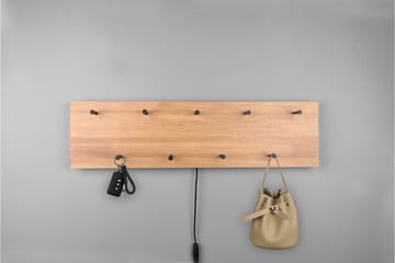 Klädhängare Samantha LED-belyst 75x30 cm Trä/Svart - Trä/Svart - Förvaring - Klädförvaring - Klädhängare - Krokar
