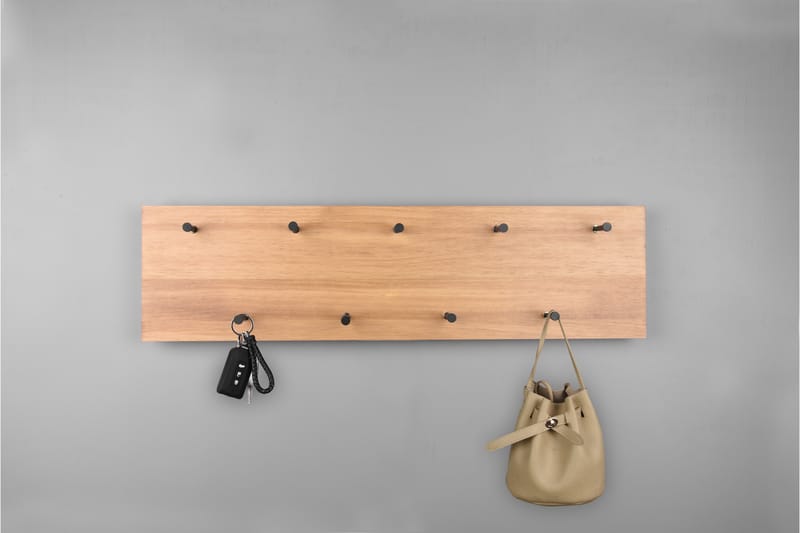 Klädhängare Samantha LED-belyst 75x30 cm Trä/Svart - Trä/Svart - Förvaring - Klädförvaring - Klädhängare - Krokar