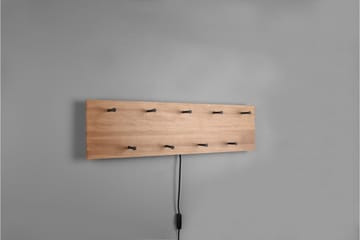 Klädhängare Samantha LED-belyst 75x30 cm Trä/Svart - Trä/Svart - Förvaring - Klädförvaring - Klädhängare - Krokar
