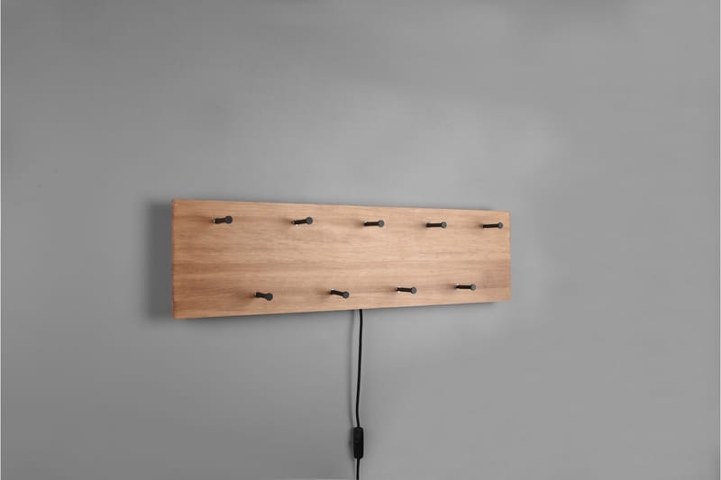 Klädhängare Samantha LED-belyst 75x30 cm Trä/Svart - Trä/Svart - Förvaring - Klädförvaring - Klädhängare - Krokar