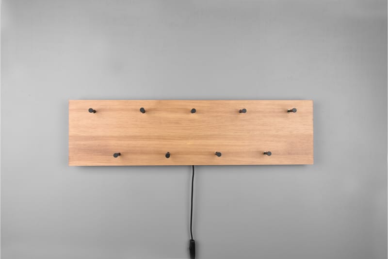 Klädhängare Samantha LED-belyst 75x30 cm Trä/Svart - Trä/Svart - Förvaring - Klädf�örvaring - Klädhängare - Krokar