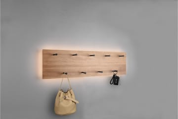 Klädhängare Samantha LED-belyst 75x30 cm Trä/Svart - Trä/Svart - Förvaring - Klädförvaring - Klädhängare - Krokar