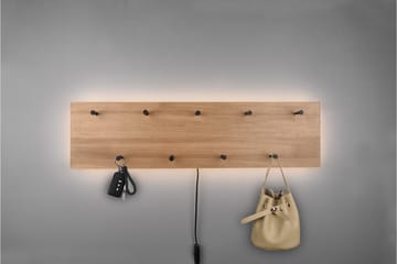 Klädhängare Samantha LED-belyst 75x30 cm Trä/Svart - Trä/Svart - Förvaring - Klädförvaring - Klädhängare - Krokar