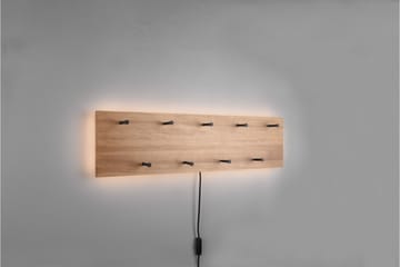 Klädhängare Samantha LED-belyst 75x30 cm Trä/Svart - Trä/Svart - Förvaring - Klädförvaring - Klädhängare - Krokar