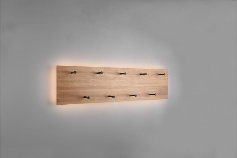 Klädhängare Samantha LED-belyst 75x30 cm Trä/Svart - Trä/Svart - Förvaring - Klädförvaring - Klädhängare - Krokar