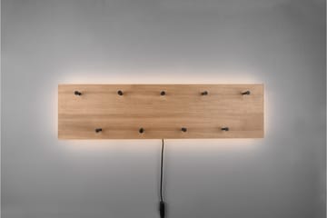Klädhängare Samantha LED-belyst 75x30 cm Trä/Svart - Trä/Svart - Förvaring - Klädförvaring - Klädhängare - Krokar