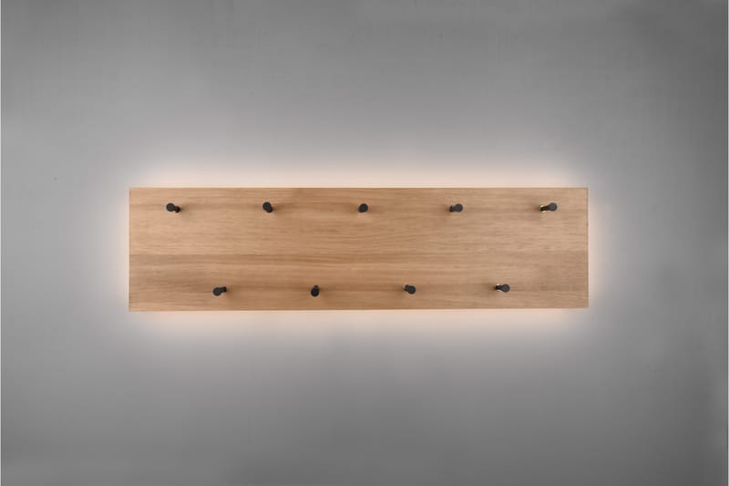 Klädhängare Samantha LED-belyst 75x30 cm Trä/Svart - Trä/Svart - Förvaring - Klädförvaring - Klädhängare - Krokar
