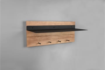 Klädhängare Samantha LED-belyst med hylla 75x30 cm Trä/Svart - Trä/Svart - Förvaring - Klädförvaring - Klädhängare - Krokar