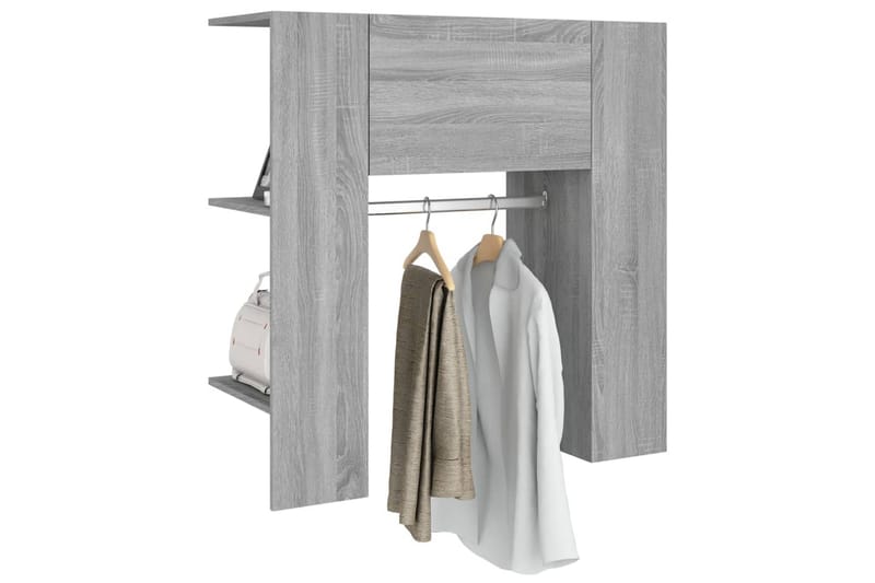 beBasic Hallskåp grå sonoma 97,5x37x99 cm konstruerat trä - Grey - Klädställning