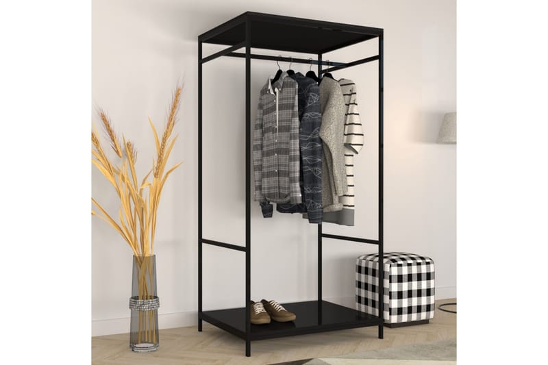 Garderob Zakkum 100x170 cm - Svart - Förvaring - Klädförvaring - Klädhängare - Klädställning