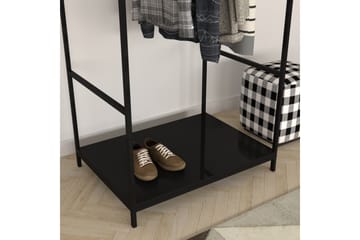 Garderob Zakkum 100x170 cm - Svart - Förvaring - Klädförvaring - Klädhängare - Klädställning