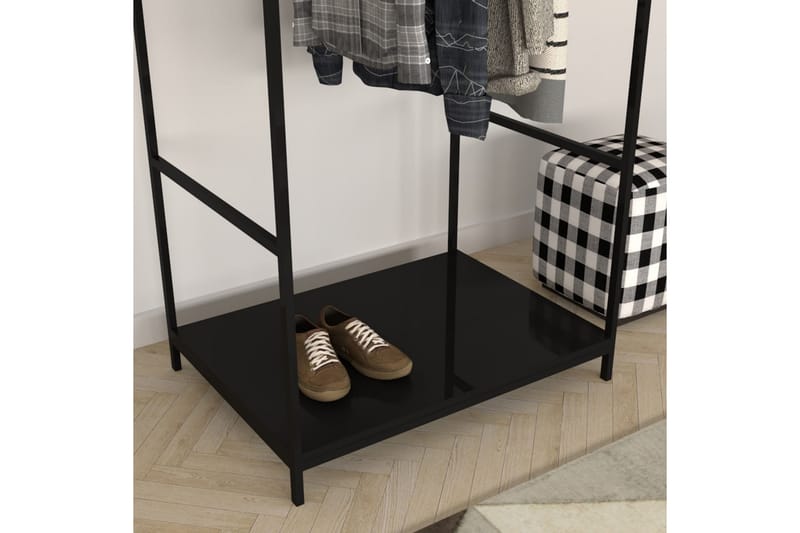 Garderob Zakkum 100x170 cm - Svart - Förvaring - Klädförvaring - Klädhängare - Klädställning