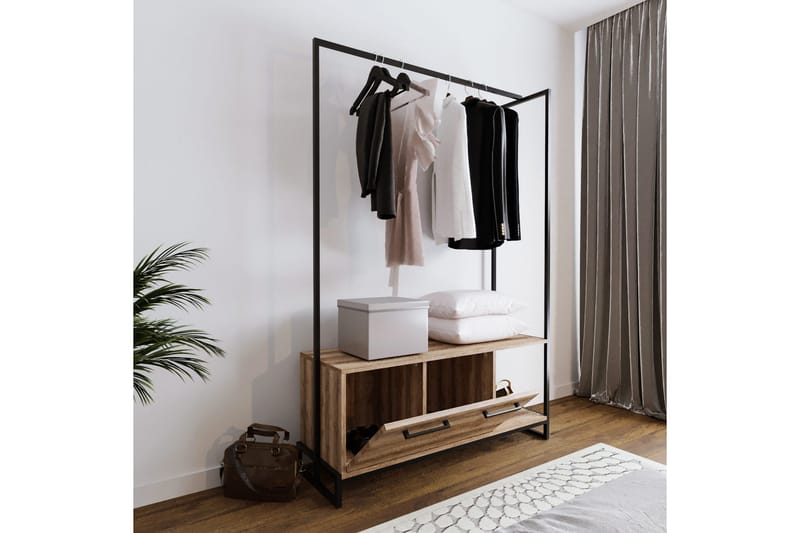 Garderob Zakkum 120x180 cm - Brun - Förvaring - Klädförvaring - Klädhängare - Klädställning
