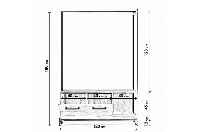 Garderob Zakkum 120x180 cm - Brun - Förvaring - Klädförvaring - Klädhängare - Klädställning