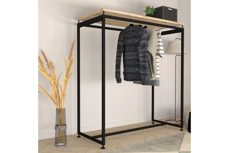 Garderob Zakkum 150x170 cm - Svart - Förvaring - Klädförvaring - Klädhängare - Klädställning