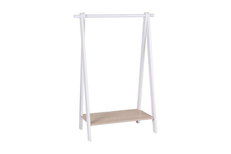 Klädhängare med Skohylla Vit/Beige - Klädställning