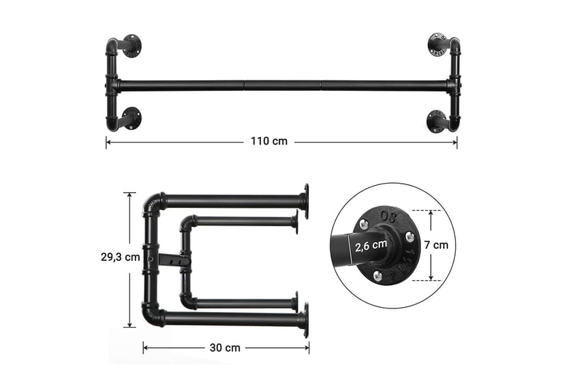 Klädställning Traci 110 cm - Songmics - Klädställning