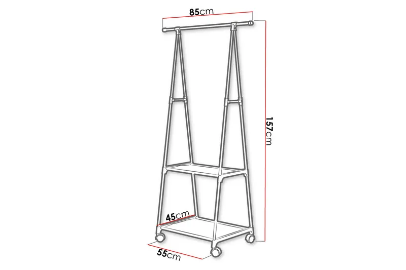 Olazen Klädställning 85 cm - Svart - Förvaring - Klädförvaring - Klädhängare - Klädställning