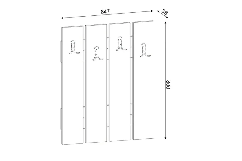 Furny Home Klädeshängare till Hall - Brun - Förvaring - Klädförvaring - Klädhängare - Krokar