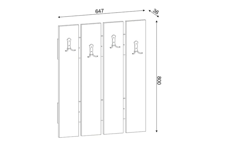 Furny Home Klädeshängare till Hall - Brun - Förvaring - Klädförvaring - Klädhängare - Krokar