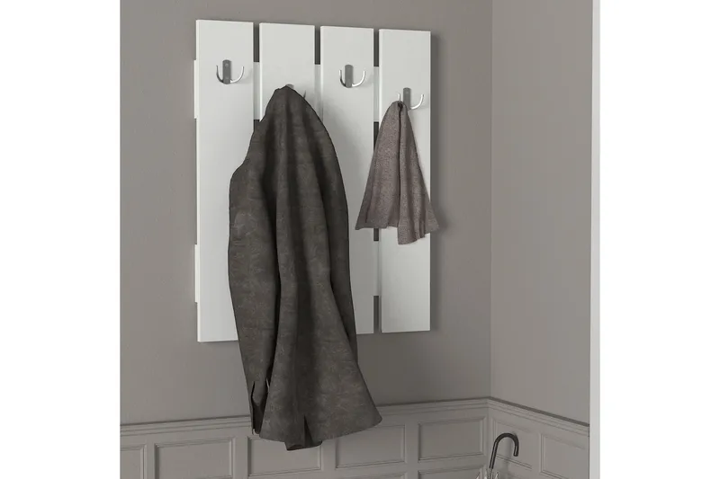 Furny Home Klädeshängare till Hall - Vit - Förvaring - Klädförvaring - Klädhängare - Krokar