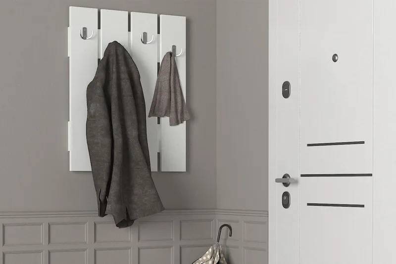 Furny Home Klädeshängare till Hall - Vit - Förvaring - Klädförvaring - Klädhängare - Krokar