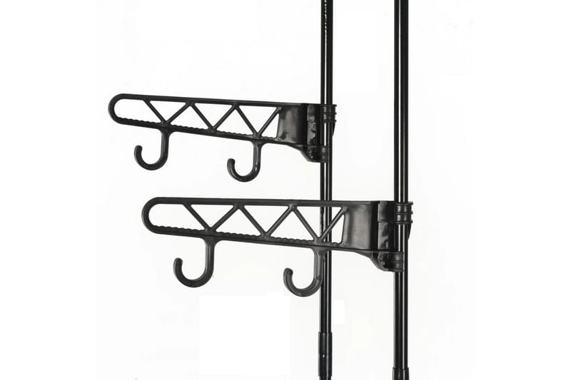 Klädhängare stål och non-woven tyg 55x28,5x175 cm svart - Svart - Krokar