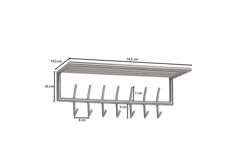Klädkrok Mexus 75 cm - Silver - Förvaring - Klädförvaring - Klädhängare - Krokar