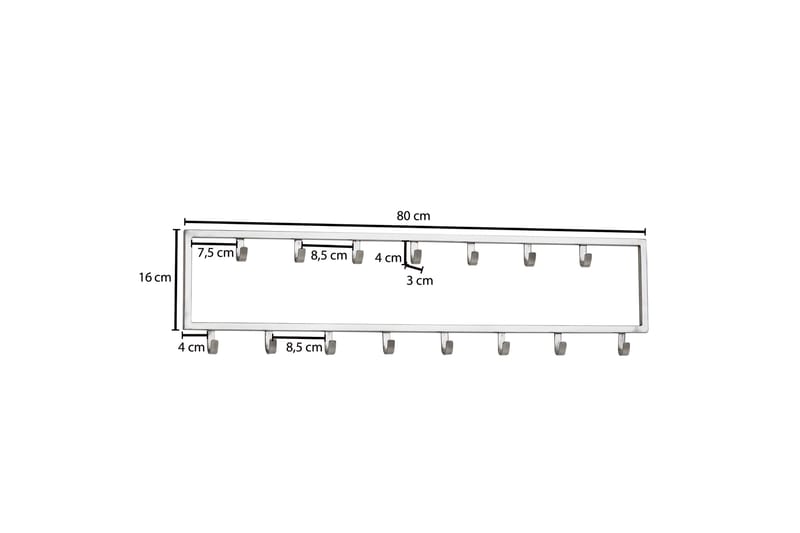 Klädkrok Mexus 80 cm - Silver - Förvaring - Klädförvaring - Klädhängare - Krokar